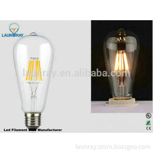 ST64 Led Filament Bulb E27 4W 6W 8W Filaments Leds 120v 220v Dimmable